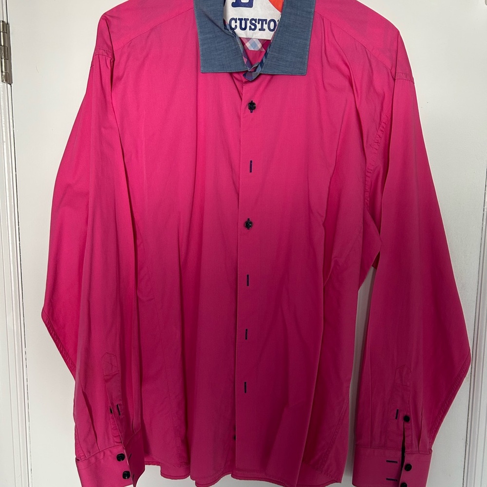 Men's Pink Casual Button Down Shirt